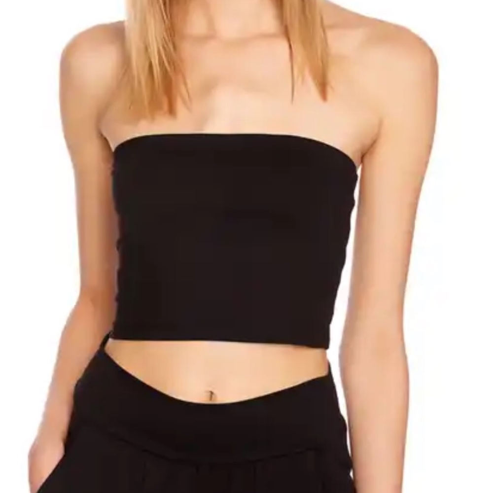 RIB DOUBLE-LAYER TUBE TOP BLACK SIZE SMALL NEW NORDSTROM BP STRAPLESS